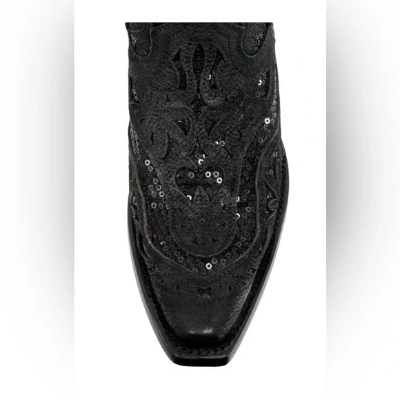 NWT JB DILLION Black Cutout Leather Western Boots - Picture 4 of 12